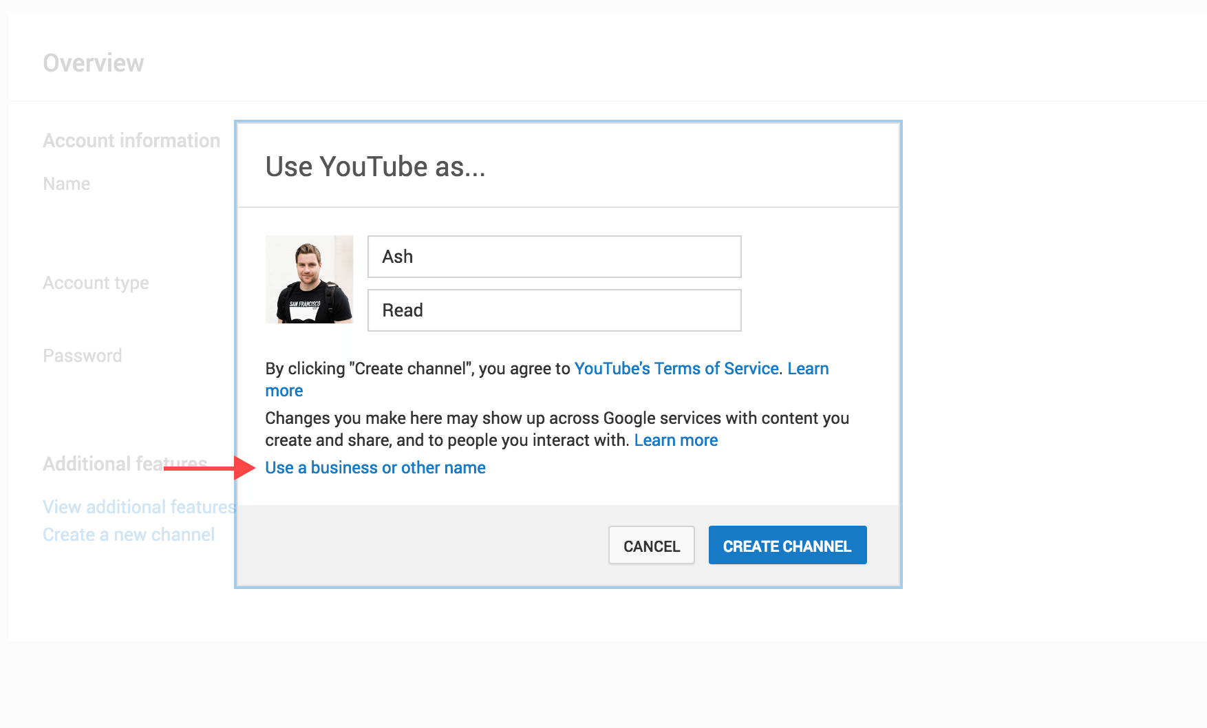 انتخاب نوع کانال در یوتیوب
